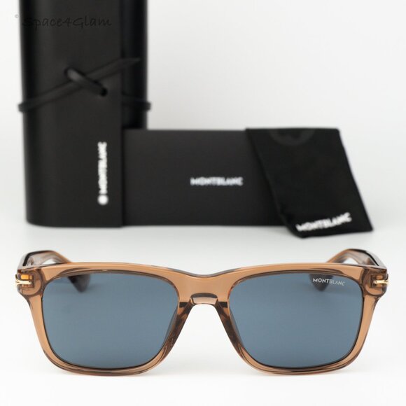 Montblanc Women Sunglasses Brown Blue Square MB0263S 005 NEW AUTHENTIC main image 8